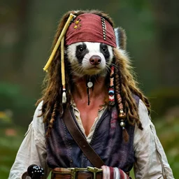 A ferret is Jack Sparrow, hyperdetailed, artstation, cgsociety, 8k