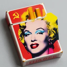 soviet era cigarette packet. andy warhol print