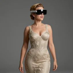 pleasure - loving scarlett johanson wearing hololens 2 headset, microsoft hololens 2, full body picture, curvaceous, elegant, intricate, artstation, 8 k, ultra detailed, octane render.