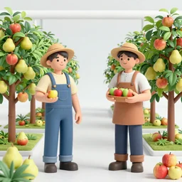 portrait of symmetrical friendly farmers, with detailed realistic smiling faces, harvesting an orchard inside a space-station, with apple, pear, peach trees and hemp plants, surrounded by advanced elegant factory machinery, galaxy and stars visible through the glass  roof, biomechanical, golden ratio, elegant, visionary, streamlined, elite, lush, atmospheric, volumetric lighting, haunting, wide angle, cinematic, trending on cgsociety, unreal engine, 8k, vivid and vibrant