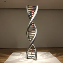 dna double helix, highly detailed, sculpture by jeff koons,, museum item