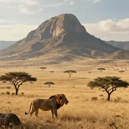 african savannah mountain landscape beast impossible epic fantasy