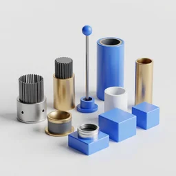 many kinds of electrical materials 3 d render, 2 d render