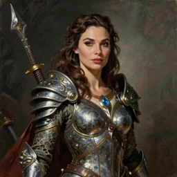 A fantasy comic book style portrait painting of Gal Gadot, hybrid, Anya Audrey Hepburn, as an Atlantean Reptilian Warrior, François Boucher, Oil Painting, Mystical Valkyrie, unreal 5, DAZ, hyperrealistic, octane render, Regal, Refined, Detailed Digital Art, RPG portrait, William-Adolphe Bouguereau, Michael Cheval, Walt Disney (1937), Steampunk, dynamic lighting, Highly Detailed, Cinematic Lighting, Unreal Engine, 8k, HD