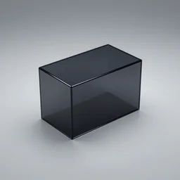 photo of a dark glass and plastic futuristic rectangular box, raytraced, studio lighting