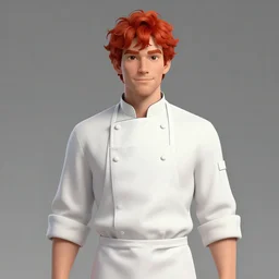 red headed man wearing a white chef's apron, dungeons and dragons character art, trending on artstation