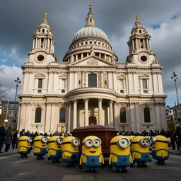 st. paul ’ s cathedral in london, funeral procession for a minion