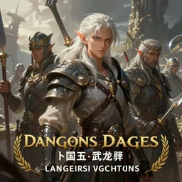 dungeons and dragons fantasy painting of elven soldiers, white hair, determined expressions, anime inspired
