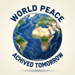 world peace, achieved tomorrow, concept piece