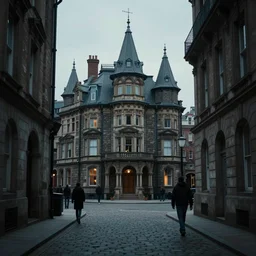 cinematic moody victorian city