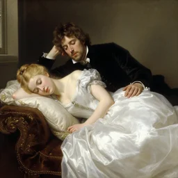 blonde beautiful sleeping princess by franz xaver winterhalter and delphin enjolras and rebecca guay