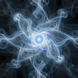 A beautiful form made of pale blue smoke in the style of Aldo Katayanagi + Fractal Smoke + Centered + Iridescent smoky Elements + Moody Lighting + Cinematic Lighting + Deep Shadows + Hyper Realistic + Hyper Maximalist + Maximalist Composition + Intricate tendrils  + Trending on Artstation + Hall of Fame on Cgsociety + 8K portrait + fluid dynamics