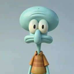 photorealistic 3D-Render portrait of Handsome Squidward, all facial features are depicted in detail, realism, 8K