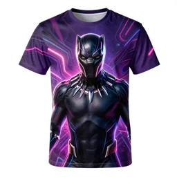a t shirt all over print, portrait of black panther, trippy background, neon glow, tie dye, one piece art style, cartoon, anime, digital art
