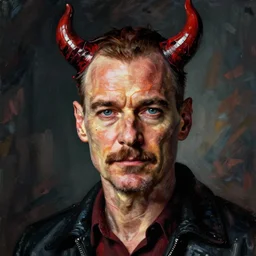 portrait of walter white as the devil by greg rutkowski in the style of egon schiele