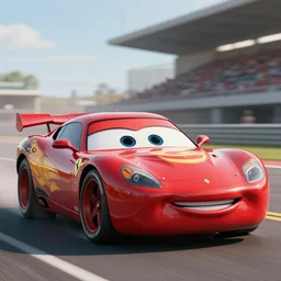 flash mcqueen as a ferrari 599 gtb, by Brandon Woelfel, maximum realism, maximum detail, Cinematic lighting