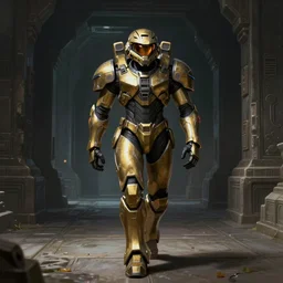 character portrait of samus aran from metroid!! walking through an ancient temple hallway!!, 8 k, realistic shading, ultra realistic, video game, digital painting, matte painting, illustration, segmented armor, power armor, halo infinite, good value control, moody lighting, dark atmosphere, ultra realistic, highly detailed, john singer sargent