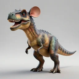 trex with mouse teeth and mouse ears, fully body rendering