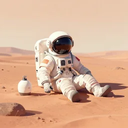 Lost on mars, pastel color palette, rendered by Josh Pierce