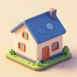 isometric 3 d cute house, smoth 3 d illustration, cinematic matte painting, soft render, servando lupini, handpaint texture, blender, 3 dcoat