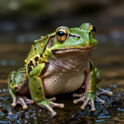 human! frog werecreature, photograph captured at woodland creek
