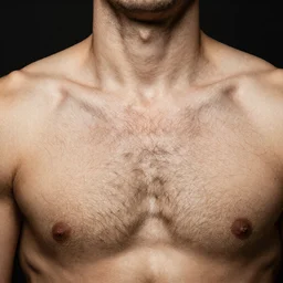 high-resolution photograph of lad with hairy chest