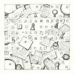 ink wash painting of riddles and enigmas, decoding, amateur detective mystery, brain teasers, cryptic crosswords, logic games - by jama jurabaev, artstation, cinematic shot