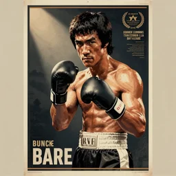 vintage boxing poster featuring bruce lee