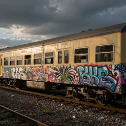 a train covered with graffiti by henry chalfant