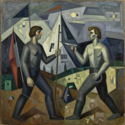 the end of war by jeffrey smith, ( ( by kandinsky ) ), cubism, oil on canvas, trending art station, masterpiece