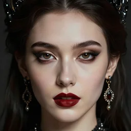 closeup face portrait of a gothic princess. by konstantin razumov, misa amane