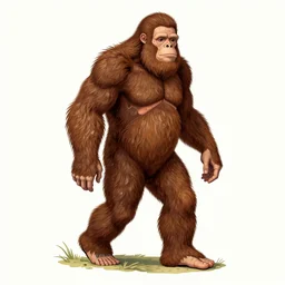 victorian anatomy illustration of bigfoot