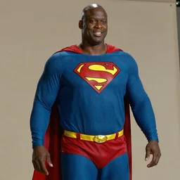 film still of Shaquille O'Neal as Superman in Superman, 4k
