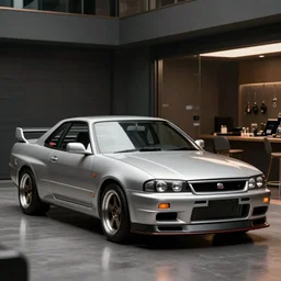 an epic cinematic shot of a nissan skyline r 3 4 in a james bond movie, trending on artstation