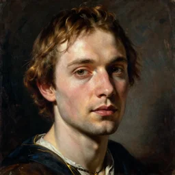 renaissance oil painting exaggerated portrait of cinnamontoastken