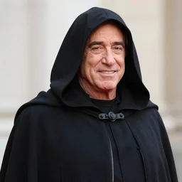 danny devito wearing an assassins hood and cloak, digital art, highly detailed, realistic, bright colors, 8 k