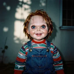 dystopian grunge disposable camera photo of chucky by michal karcz | horror | nightmare