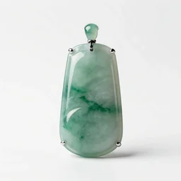 obsidian jade pendant, commercial catalog photo, isolated on a pure white background, centered, entire object in frame, sharp focus, soft studio lighting