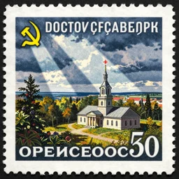 soviet, beautiful postage stamp, hyper details, 8 k