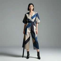 fashion ad for geometric fashion designed by ai