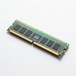 elegant ram memory stick, studio product photography, isolated on a pure white background, centered, entire object in frame, sharp focus, soft studio lighting