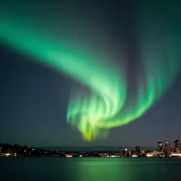 beautiful aurora over seattle hdr ray tracing long exposure film