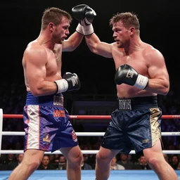 A still of a triumphant Sam Hyde boxing losing Joe Rogan, cinematic