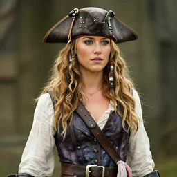 action shot of Amber Heard playing the pirate Miss Fortune in the live action film League of legends, imax, 8k resolution