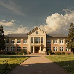 the simple symbol illustration of the school