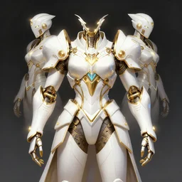 symmetry!! white armour, gold secondary, sci - fi, techwear, intricate, elegant, highly detailed, glowing lights, digital painting, artstation, concept art, smooth, sharp focus, illustration, by bartek fedyczak, erak note, tooth wu, neil richards, kan liu, siwoo kim, jisu choe
