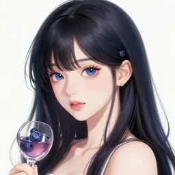 the portrait of a blueberry that resembles an absurdly beautiful, graceful, elegant, sophisticated anime gravure idol, an ultrafine hyperdetailed illustration by kim jung gi, irakli nadar, intricate linework, bright colors, octopath traveler, final fantasy, unreal engine 5 highly rendered, global illumination, radiant light, detailed and intricate environment