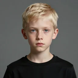 portrait of 1 5 - year - old boy, a tall, slender boy with a pale, pointed face, sleek blond hair, ice grey eyes, wearing black clothes, hyper realistic face, beautiful eyes, character art, art by artgerm lau and wlop and and ilya kuvshinov and john singer sargent, hyperdetailed, cryengine, trending on artstation, digital art