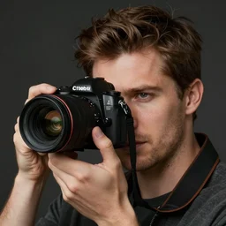 man with camera for a head, hyper realism, fine details, concept art, digital art, deviantart artstation, very sharp, in the style of john pound,