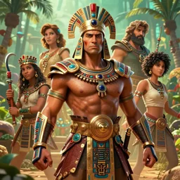 aztec jungle warrior game character sheet, expressive pose, sharp, centered focus, intricate detail, by jamie hewlett, moebius, dan mumford, josan gonzalez, greg rutkowski, pixar, cinematic, movie poster, trending on artstation